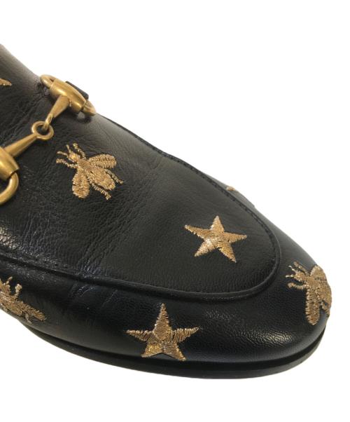 GUCCI（グッチ）GUCCI (グッチ) エンブロイダリービットローファー ブラック サイズ:36 1/2の古着・服飾アイテム