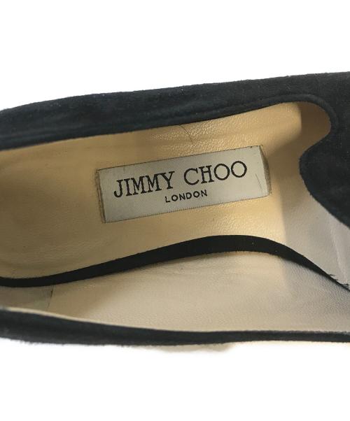 JIMMY CHOO（ジミーチュウ）JIMMY CHOO (ジミーチュウ) スウェードフラットシューズ ブラック サイズ:36 1/2の古着・服飾アイテム