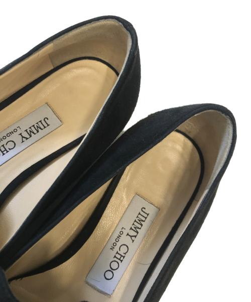 JIMMY CHOO（ジミーチュウ）JIMMY CHOO (ジミーチュウ) スウェードフラットシューズ ブラック サイズ:36 1/2の古着・服飾アイテム