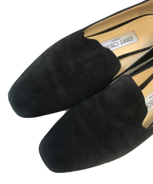JIMMY CHOO（ジミーチュウ）JIMMY CHOO (ジミーチュウ) スウェードフラットシューズ ブラック サイズ:36 1/2の古着・服飾アイテム