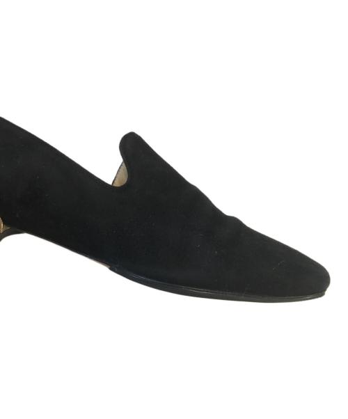 JIMMY CHOO（ジミーチュウ）JIMMY CHOO (ジミーチュウ) スウェードフラットシューズ ブラック サイズ:36 1/2の古着・服飾アイテム