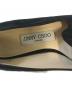 中古・古着 JIMMY CHOO (ジミーチュウ) スウェードフラットシューズ ブラック サイズ:36 1/2：12000円