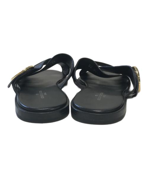 LOUIS VUITTON（ルイ ヴィトン）LOUIS VUITTON (ルイ ヴィトン) Cross Strap Flat Sandals ブラック サイズ:37の古着・服飾アイテム