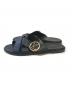 LOUIS VUITTON (ルイ ヴィトン) Cross Strap Flat Sandals ブラック サイズ:37：25000円