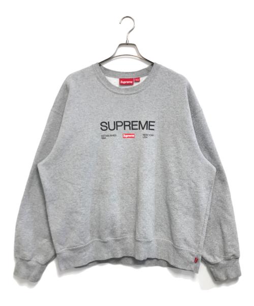 SUPREME（シュプリーム）SUPREME (シュプリーム) Established Crewneck グレー サイズ:XLの古着・服飾アイテム