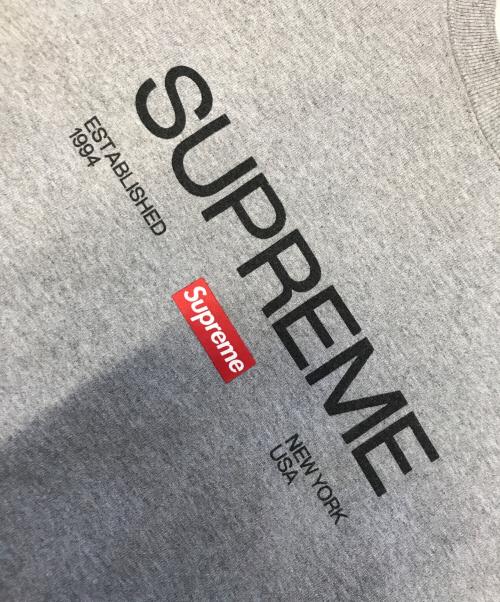 SUPREME（シュプリーム）SUPREME (シュプリーム) Established Crewneck グレー サイズ:XLの古着・服飾アイテム
