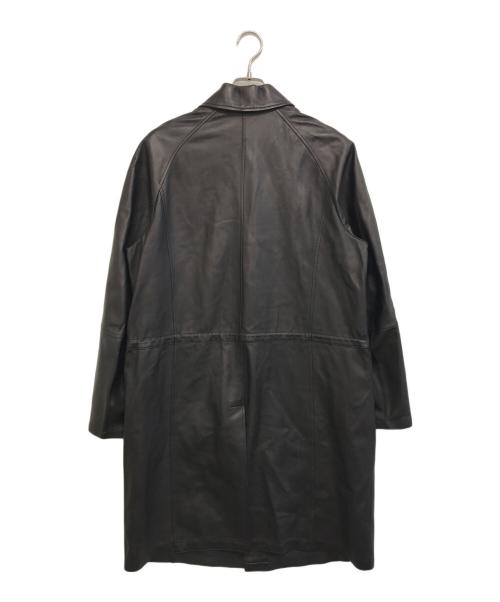 EMMETI（エンメティ）EMMETI (エンメティ) ラムレザーコート ブラック サイズ:46の古着・服飾アイテム