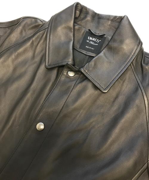 EMMETI（エンメティ）EMMETI (エンメティ) ラムレザーコート ブラック サイズ:46の古着・服飾アイテム