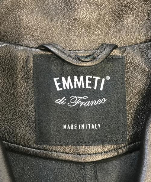 EMMETI（エンメティ）EMMETI (エンメティ) ラムレザーコート ブラック サイズ:46の古着・服飾アイテム