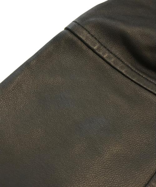EMMETI（エンメティ）EMMETI (エンメティ) ラムレザーコート ブラック サイズ:46の古着・服飾アイテム