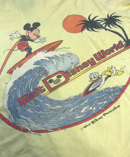 キャラクターロングスリーブTシャツ（キャラクターロングスリーブTシャツ）キャラクターロングスリーブTシャツ (キャラクターロングスリーブTシャツ) 70s Disney(ディズニー) キャラクターロングスリーブTシャツ イエロー サイズ:Sの古着・服飾アイテム