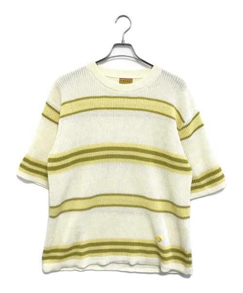 HUMAN MADE（ヒューマンメイド）HUMAN MADE (ヒューマンメイド) ボーダーニット イエロー サイズ:XLの古着・服飾アイテム