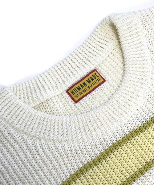 HUMAN MADE（ヒューマンメイド）HUMAN MADE (ヒューマンメイド) ボーダーニット イエロー サイズ:XLの古着・服飾アイテム