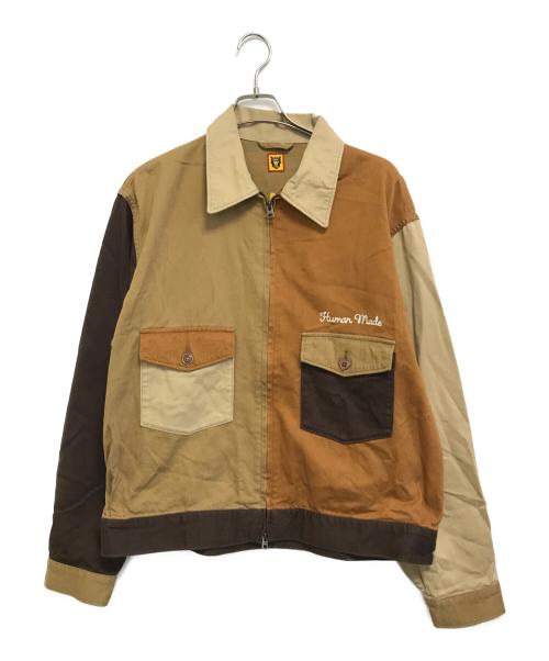 HUMAN MADE（ヒューマンメイド）HUMAN MADE (ヒューマンメイド) ジップアップワークジャケット ブルゾン ブラウン サイズ:XXLの古着・服飾アイテム