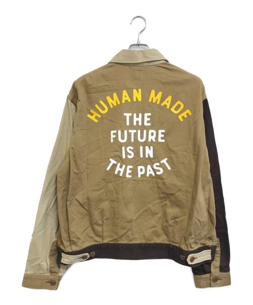 HUMAN MADE（ヒューマンメイド）HUMAN MADE (ヒューマンメイド) ジップアップワークジャケット ブルゾン ブラウン サイズ:XXLの古着・服飾アイテム