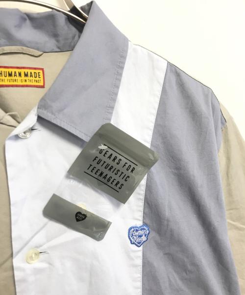 HUMAN MADE（ヒューマンメイド）HUMAN MADE (ヒューマンメイド) PANEL SHIRT ブルー サイズ:XXLの古着・服飾アイテム