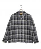 HUMAN MADEヒューマンメイド）の古着「OPEN COLLAR CHECK SHIRT」｜ブラック
