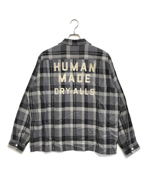 HUMAN MADE（ヒューマンメイド）HUMAN MADE (ヒューマンメイド) OPEN COLLAR CHECK SHIRT ブラック サイズ:XLの古着・服飾アイテム