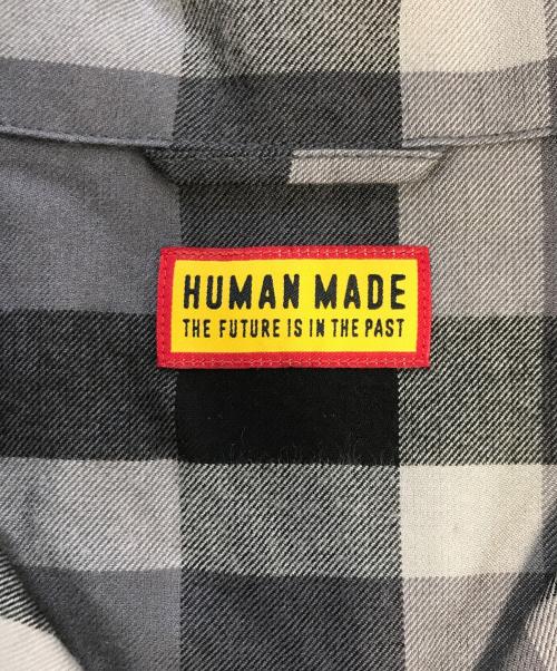 HUMAN MADE（ヒューマンメイド）HUMAN MADE (ヒューマンメイド) OPEN COLLAR CHECK SHIRT ブラック サイズ:XLの古着・服飾アイテム