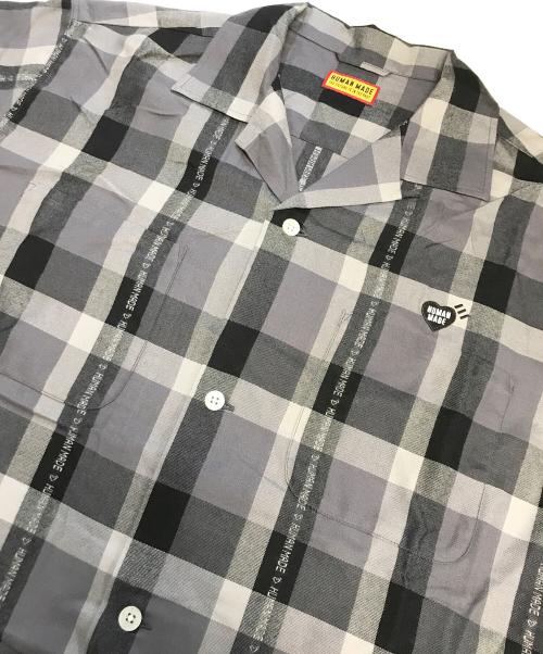 HUMAN MADE（ヒューマンメイド）HUMAN MADE (ヒューマンメイド) OPEN COLLAR CHECK SHIRT ブラック サイズ:XLの古着・服飾アイテム