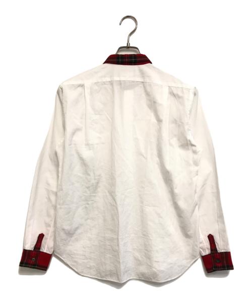 COMME des GARCONS HOMME PLUS（コムデギャルソンオムプリュス）COMME des GARCONS HOMME PLUS (コムデギャルソンオムプリュス) 切替シャツ ホワイト×レッド サイズ:XSの古着・服飾アイテム