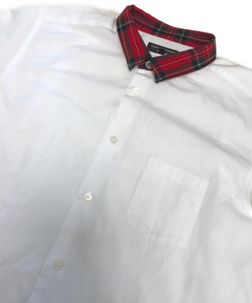 COMME des GARCONS HOMME PLUS（コムデギャルソンオムプリュス）COMME des GARCONS HOMME PLUS (コムデギャルソンオムプリュス) 切替シャツ ホワイト×レッド サイズ:XSの古着・服飾アイテム
