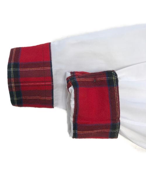 COMME des GARCONS HOMME PLUS（コムデギャルソンオムプリュス）COMME des GARCONS HOMME PLUS (コムデギャルソンオムプリュス) 切替シャツ ホワイト×レッド サイズ:XSの古着・服飾アイテム