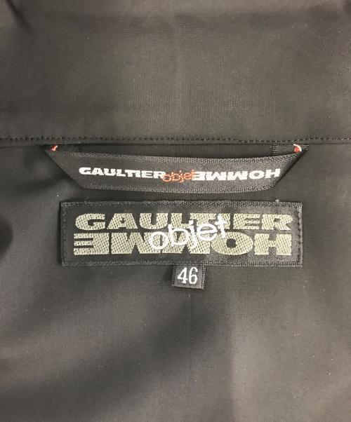 Jean Paul Gaultier homme（ジャンポールゴルチェオム）Jean Paul Gaultier homme (ジャンポールゴルチェオム) ジップアップS/Sシャツ ブラック サイズ:46の古着・服飾アイテム