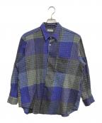 COMME des GARCONS HOMMEコムデギャルソン オム）の古着「縮絨ブロックチェックシャツ」｜ブルー×グレー