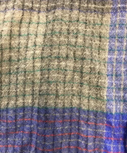 COMME des GARCONS HOMME（コムデギャルソン オム）COMME des GARCONS HOMME (コムデギャルソン オム) 縮絨ブロックチェックシャツ ブルー×グレー サイズ:表記なしの古着・服飾アイテム