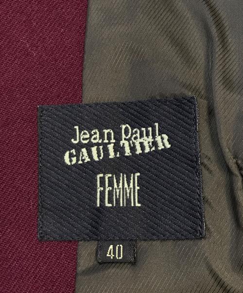 Jean Paul Gaultier FEMME（ジャンポールゴルチエ フェム）Jean Paul Gaultier FEMME (ジャンポールゴルチエ フェム) テーラードジャケット レッド サイズ:40の古着・服飾アイテム