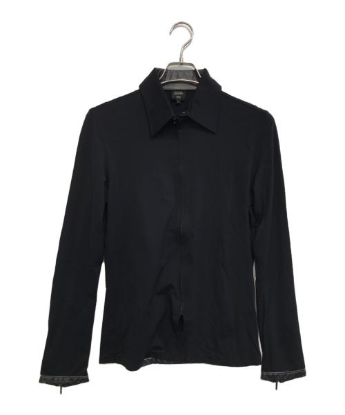 Jean Paul Gaultier homme（ジャンポールゴルチェオム）Jean Paul GAULTIER HOMME (ジャンポールゴルチェオム) パワーネットジップシャツ ネイビー サイズ:48の古着・服飾アイテム