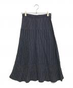 tricot COMME des GARCONSトリココムデギャルソン）の古着「切替ストライプスカート」｜ネイビー