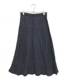 tricot COMME des GARCONS（トリココムデギャルソン）の古着「切替ストライプスカート」｜ネイビー