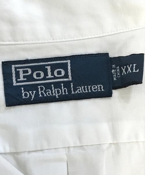POLO RALPH LAUREN（ポロ・ラルフローレン）POLO RALPH LAUREN (ポロ・ラルフローレン) コットンリネンオープンカラーシャツ ホワイト サイズ:XXLの古着・服飾アイテム