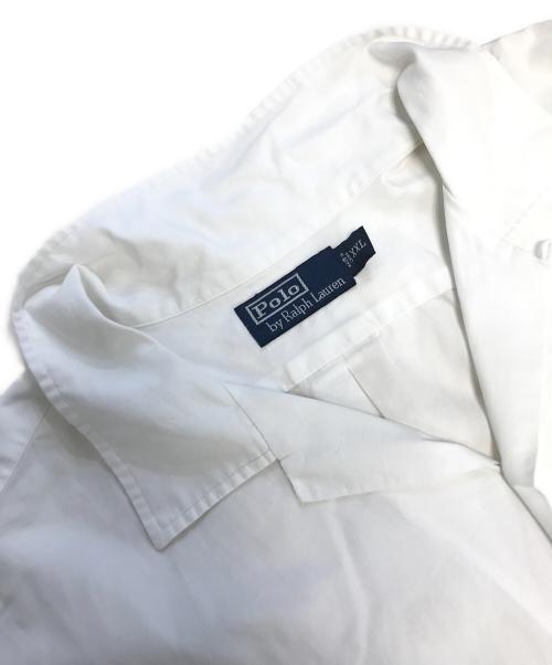 POLO RALPH LAUREN（ポロ・ラルフローレン）POLO RALPH LAUREN (ポロ・ラルフローレン) コットンリネンオープンカラーシャツ ホワイト サイズ:XXLの古着・服飾アイテム