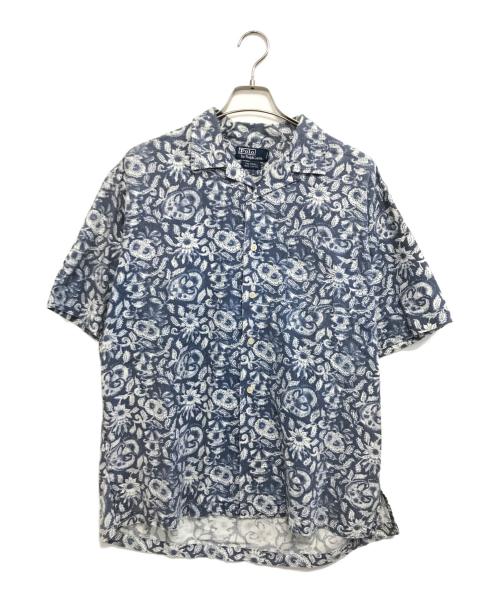 POLO RALPH LAUREN（ポロ・ラルフローレン）POLO RALPH LAUREN (ポロ・ラルフローレン) CALDWELL総柄オープンカラーシャツ ブルー サイズ:Lの古着・服飾アイテム