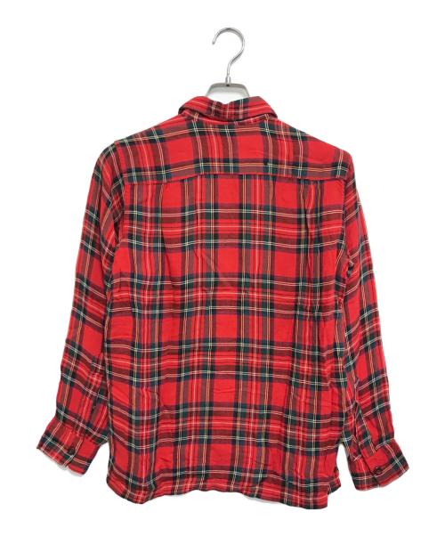 Playboy by Miller（プレイボーイ バイ ミラー）Playboy by Miller (プレイボーイ バイ ミラー) レーヨンチェックシャツ レッド サイズ:14-14½の古着・服飾アイテム
