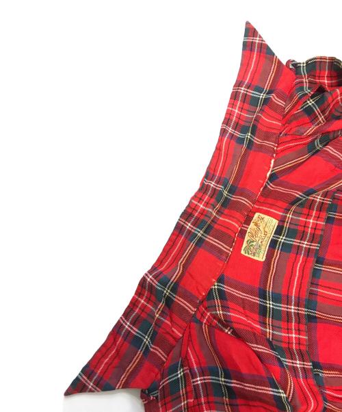 Playboy by Miller（プレイボーイ バイ ミラー）Playboy by Miller (プレイボーイ バイ ミラー) レーヨンチェックシャツ レッド サイズ:14-14½の古着・服飾アイテム