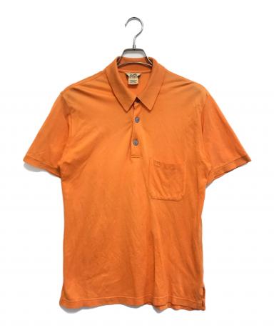 ◇HERMES オレンジ ポロシャツ メンズ Mサイズ 中古・古着通販】HERMES (エルメス) Hロゴポロシャツ オレンジ サイズ