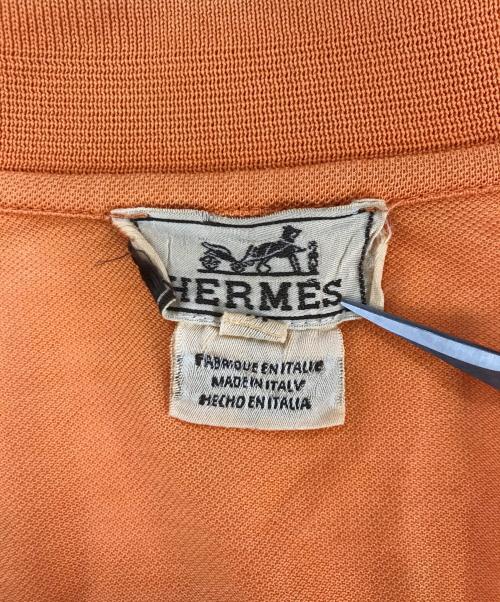 HERMES（エルメス）HERMES (エルメス) Hロゴポロシャツ オレンジ サイズ:Mの古着・服飾アイテム