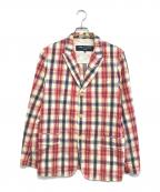 COMME des GARCONS HOMMEコムデギャルソン オム）の古着「チェックテーラードジャケット」｜レッド