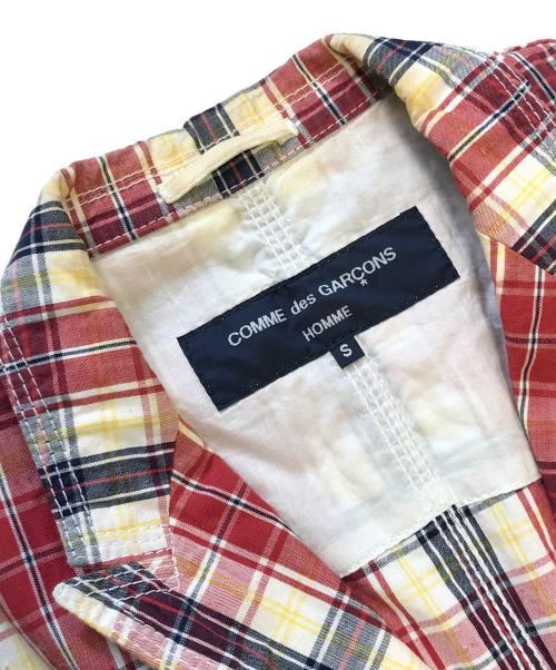 COMME des GARCONS HOMME（コムデギャルソン オム）COMME des GARCONS HOMME (コムデギャルソン オム) チェックテーラードジャケット レッド サイズ:Sの古着・服飾アイテム
