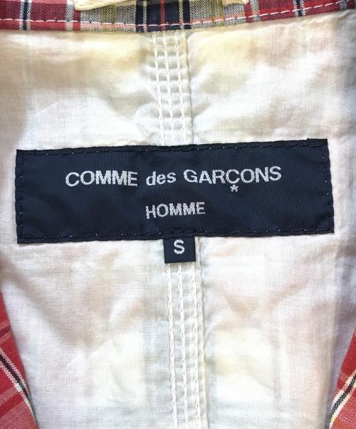 COMME des GARCONS HOMME（コムデギャルソン オム）COMME des GARCONS HOMME (コムデギャルソン オム) チェックテーラードジャケット レッド サイズ:Sの古着・服飾アイテム