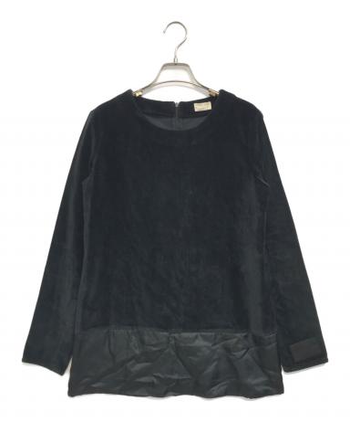 [美品]HELMUT LANG ヘルムートラング 総柄 ドレープカットソー 中古・古着通販】HELMUT LANG (ヘルムートラング) 90's 切替ベロア