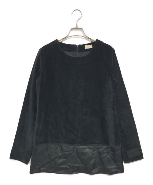 HELMUT LANG（ヘルムートラング）HELMUT LANG (ヘルムートラング) 90’s 切替ベロアカットソー ブラック サイズ:Mの古着・服飾アイテム