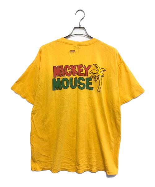 キャラクターTシャツ（キャラクターTシャツ）キャラクターTシャツ (キャラクターTシャツ) MICKEY UNLIMITED(ミッキーアンリミテッド)プリントTシャツ イエロー サイズ:表記なしの古着・服飾アイテム