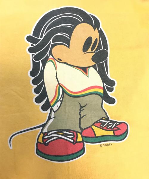 キャラクターTシャツ（キャラクターTシャツ）キャラクターTシャツ (キャラクターTシャツ) MICKEY UNLIMITED(ミッキーアンリミテッド)プリントTシャツ イエロー サイズ:表記なしの古着・服飾アイテム