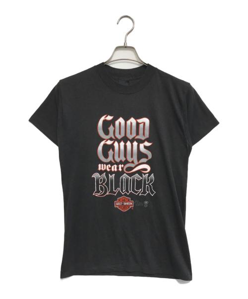 モーターサイクルTシャツ（モーターサイクルTシャツ）モーターサイクルTシャツ (モーターサイクルTシャツ) 80s HARLEY-DAVIDSON(ハーレー・ダビットソン) モーターサイクルTシャツ ブラック サイズ:Mの古着・服飾アイテム