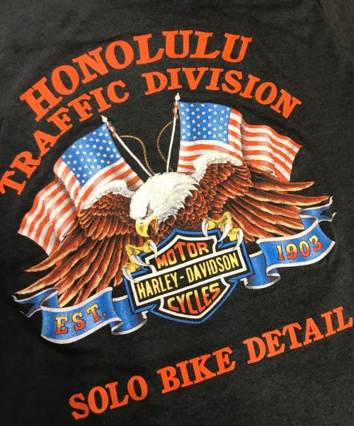 モーターサイクルTシャツ（モーターサイクルTシャツ）モーターサイクルTシャツ (モーターサイクルTシャツ) 80s HARLEY-DAVIDSON(ハーレー・ダビットソン) モーターサイクルTシャツ ブラック サイズ:Mの古着・服飾アイテム